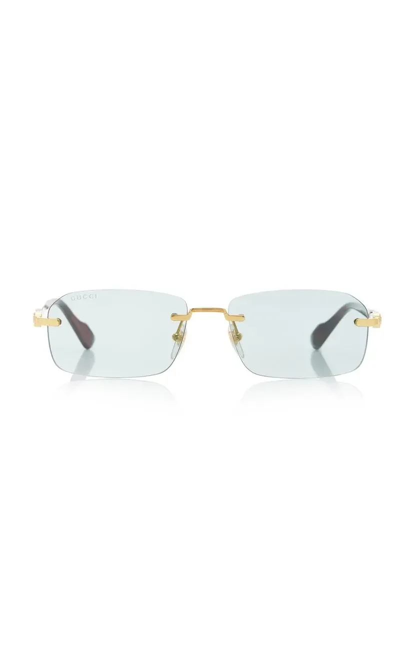 Gucci Sleek Purple Street Gg Rectangular Sunglasses